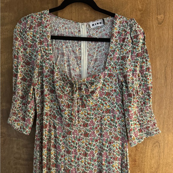 NWOT RIXO Naomi floral-print georgette midi dress XS - Picture 3 of 8
